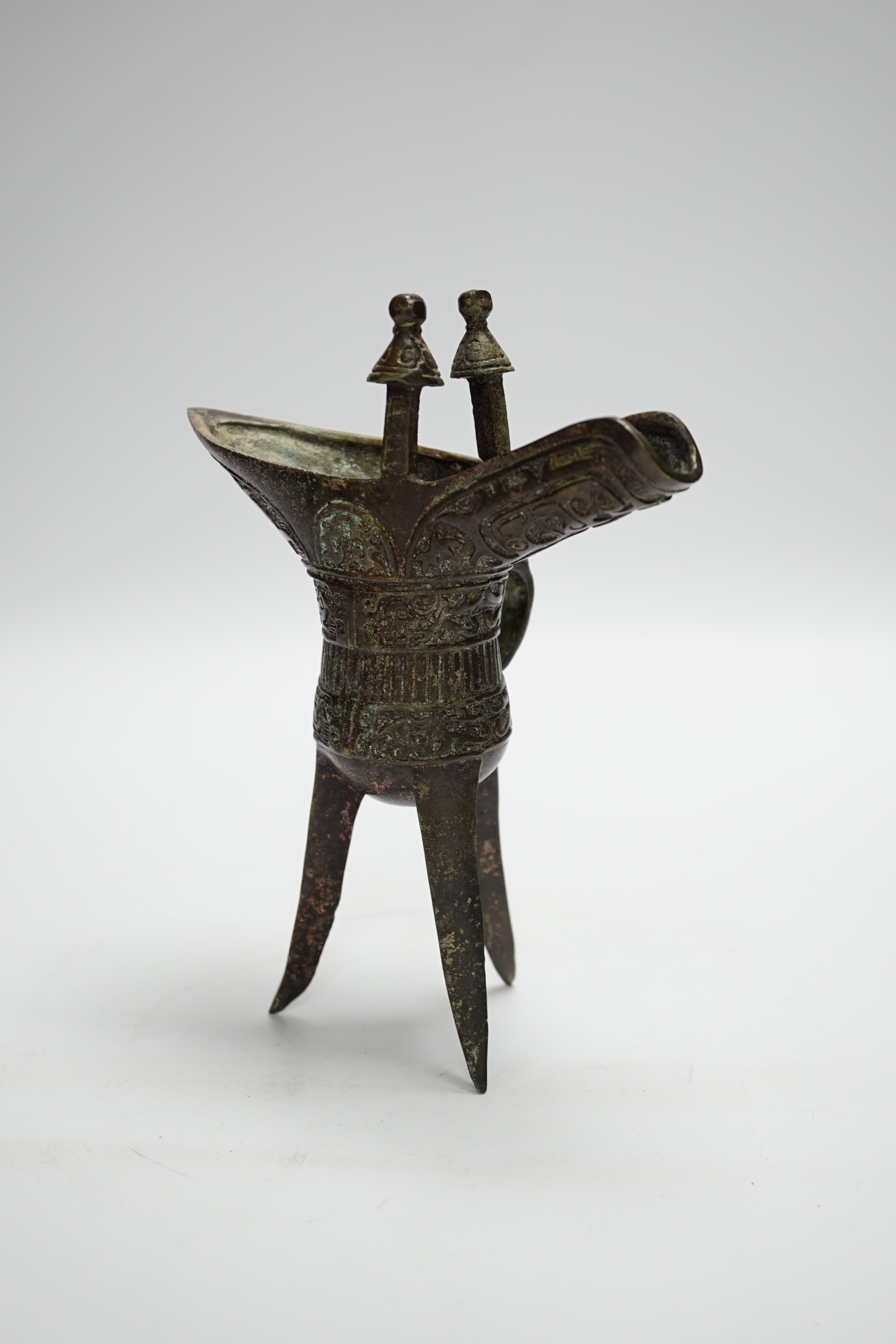 An archaistic bronze ewer, 20cm
